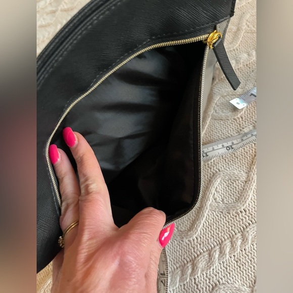 Estée Lauder Cosmetic Makeup Bag, Like New! Gray & black, Gold Zipper - Picture 3 of 12